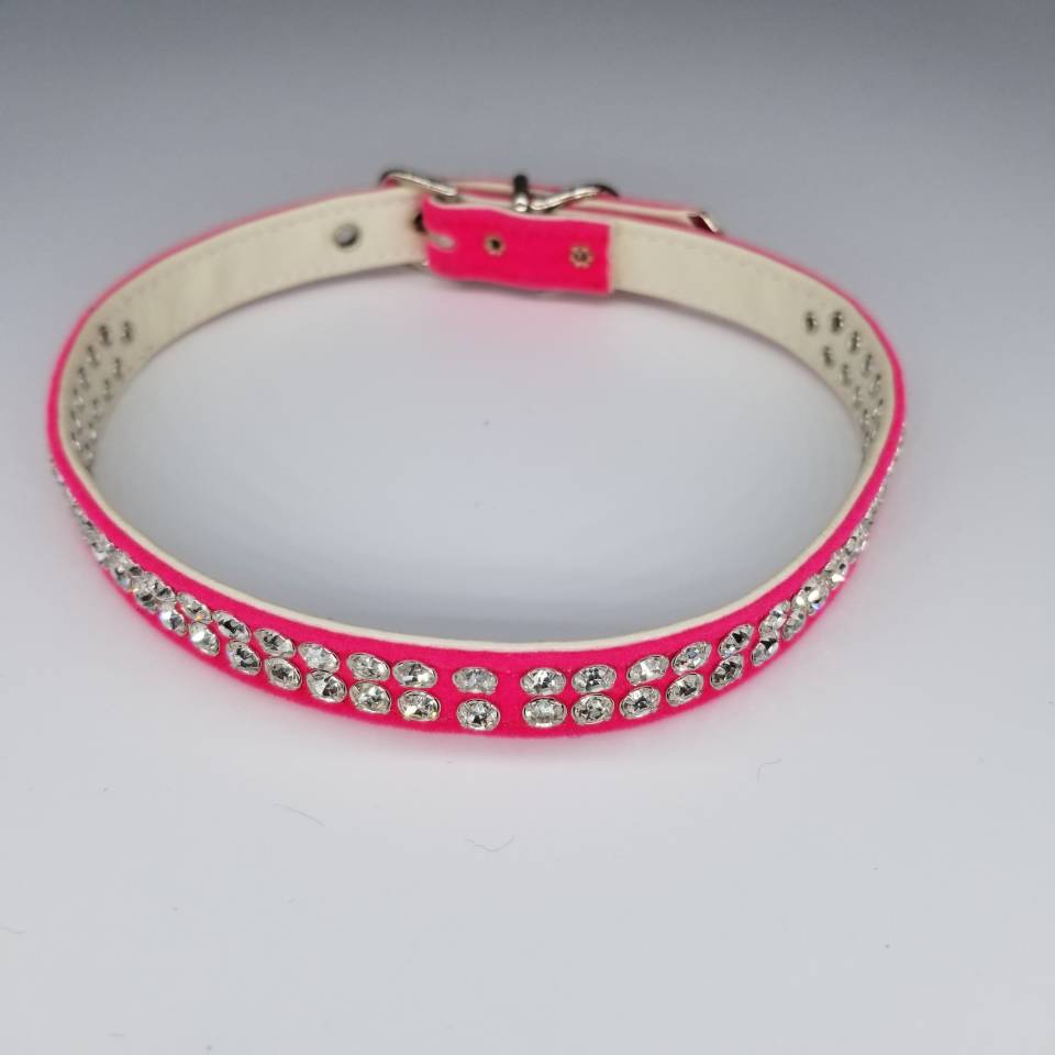 2-Row Velvet Rhinestone Collar